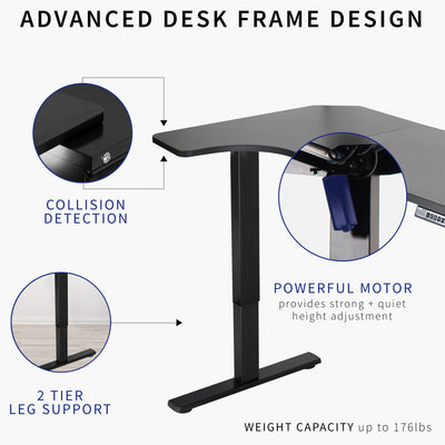 Incorporating sturdy support, a powerful motor, and collision detection set this height-adjustable desk apart from others.