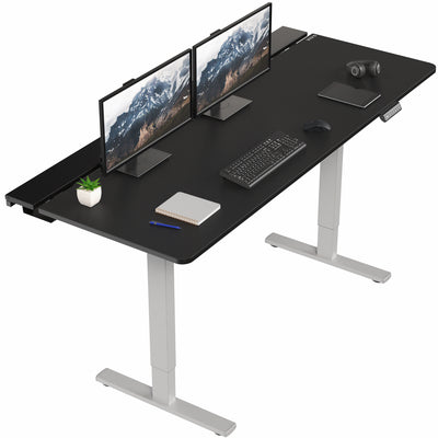 Height Adjustable Desk with Built-In Concealed Cable Trays, Complete Active Standing Workstation