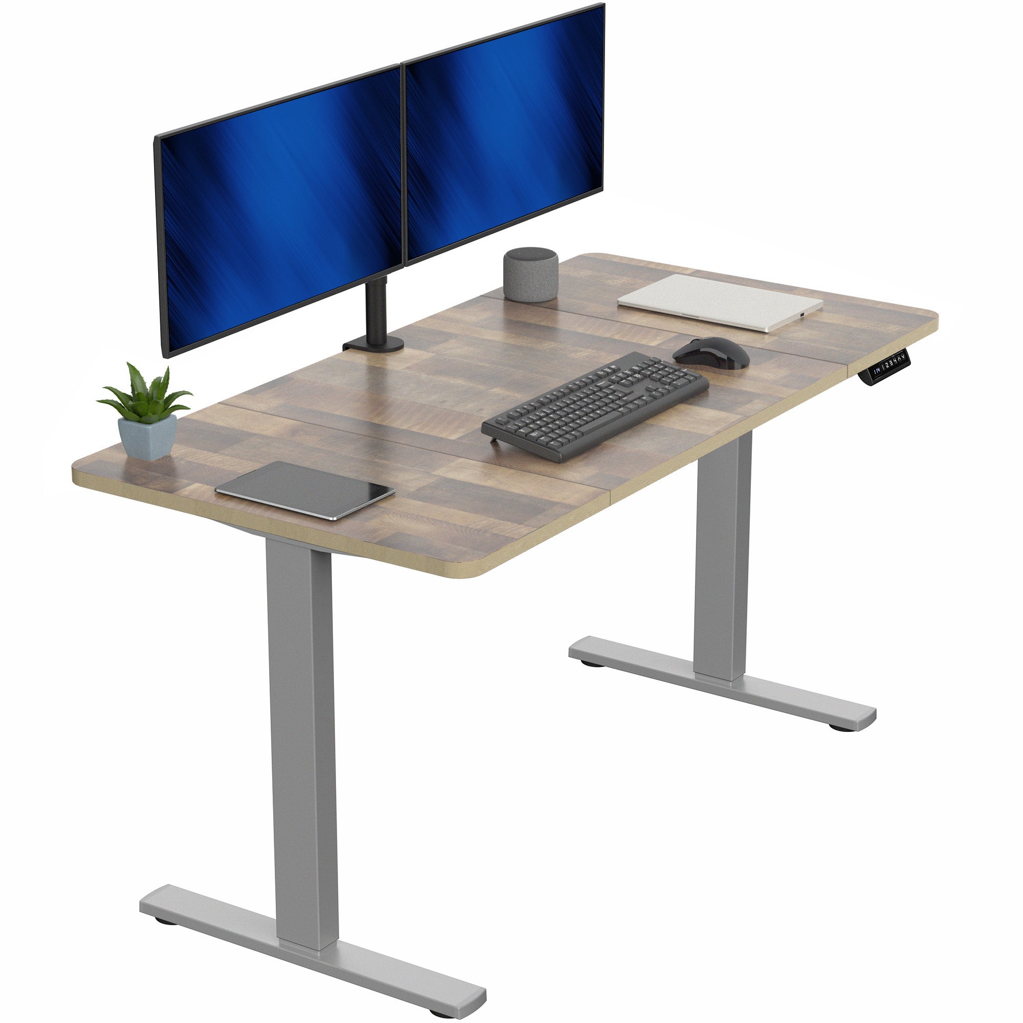 Single Motor Electric Desk with Push Button Memory Controller