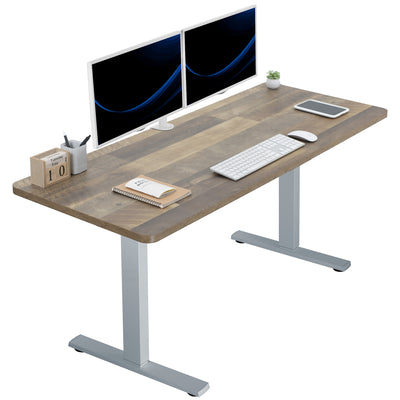 Sturdy ergonomic sit or stand active desk workstation with adjustable height using smart control panel.