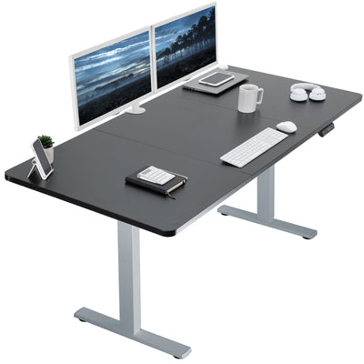 Large sturdy sit or stand active workstation with adjustable height using smart control panel.