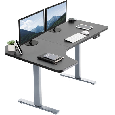 Sturdy sit or stand desktop workstation with adjustable height using smart control panel.