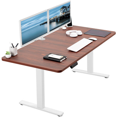 Sturdy ergonomic sit or stand active desk workstation with adjustable height using smart control panel.