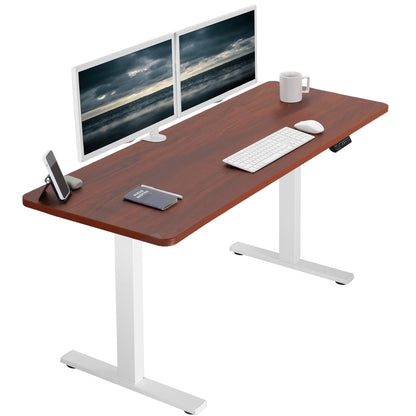 Sturdy ergonomic sit or stand active desk workstation with adjustable height using smart control panel.