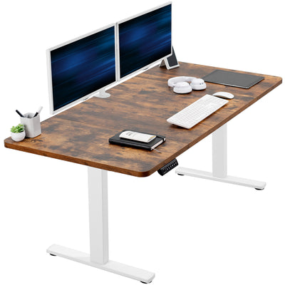 Single Motor Electric Desk with Push Button Memory Controller