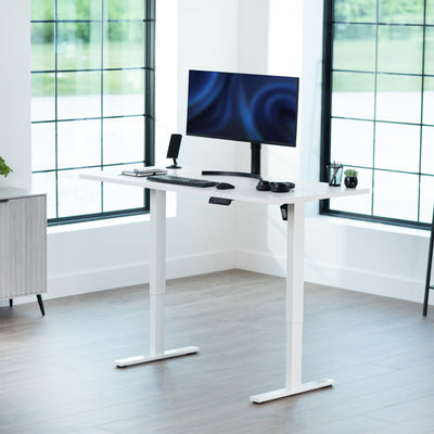 Single Motor Electric Desk with Push Button Memory Controller