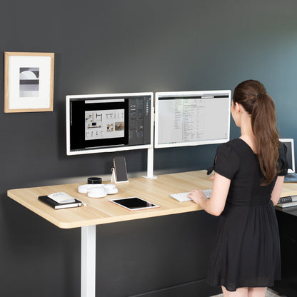 Large sturdy sit or stand active workstation with adjustable height using smart control panel.