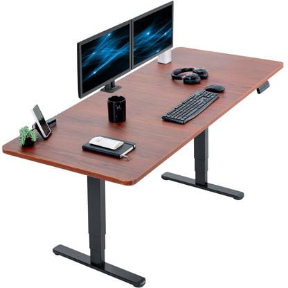 Large sturdy sit or stand active workstation with adjustable height using a memory control panel.