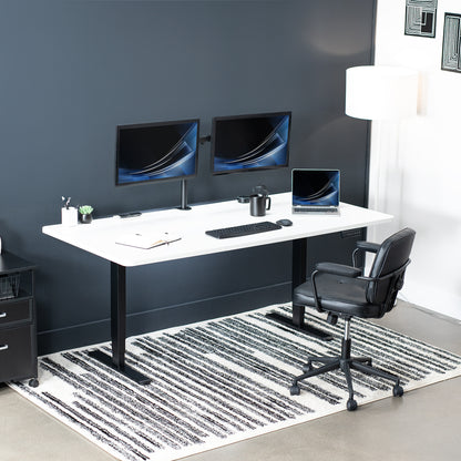 71" x 36" Electric Desk provides a convenient sit and stand workstation for the home or office.