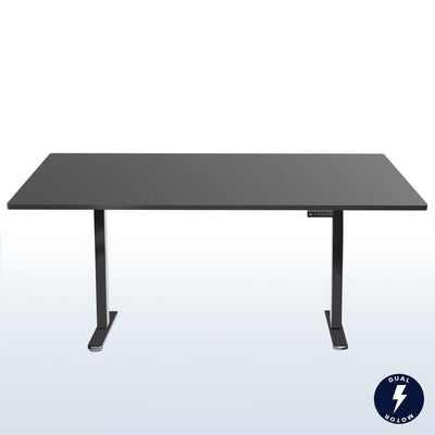 Extra large sturdy sit or stand active workstation with adjustable height using a memory control panel.