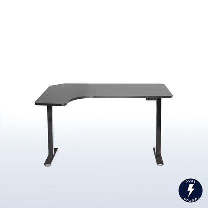 Black Reversible Corner 58" x 35" Dual Motor Electric Desk