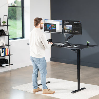 Electric 60” x 24” Stand Up Desk Workstation in Modern Office Space