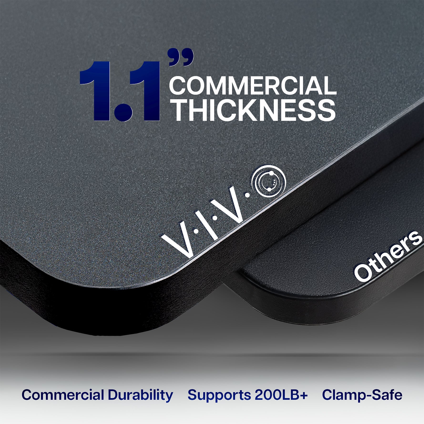 Heavy-duty electric height adjustable desktop workstation for active sit or stand efficient workspace.