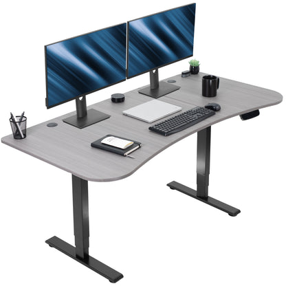 63” x 32” Electric Height Adjustable Stand Up Desk in Modern Office Space