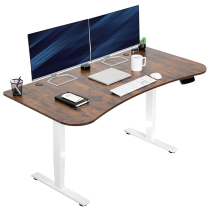 Rustic 63” x 32” Electric Height Adjustable Stand Up Desk