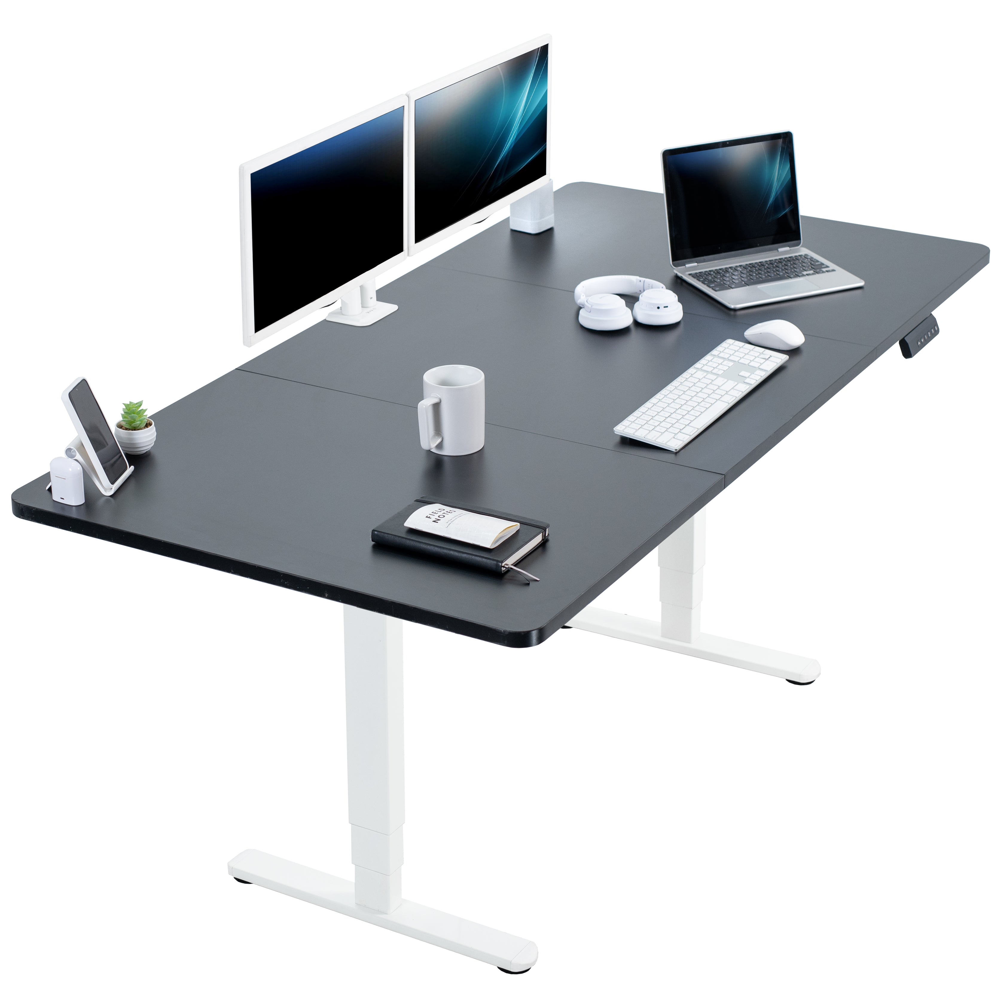 71" x 36" Electric Desk provides a convenient sit and stand workstation for the home or office.