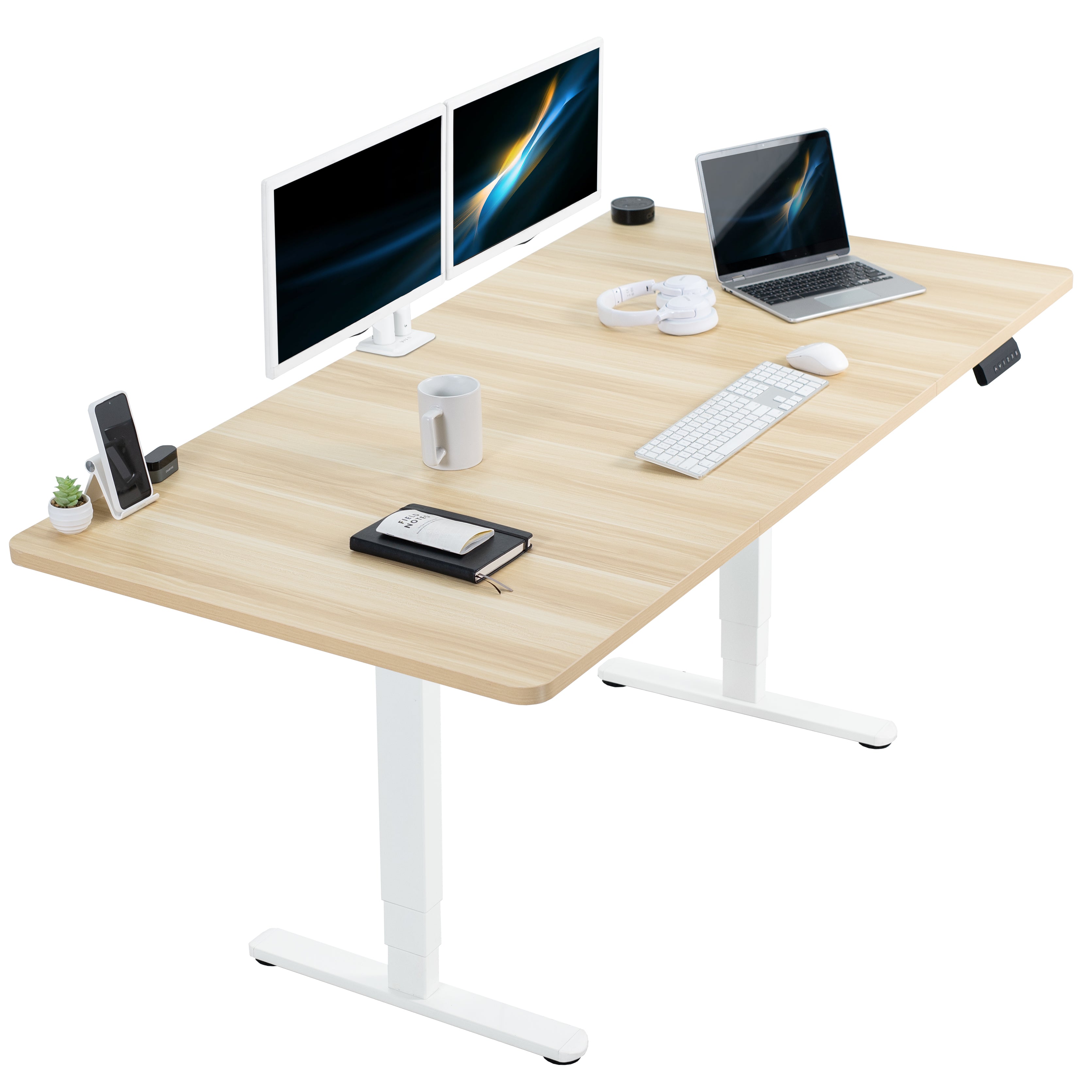 71" x 36" Electric Desk provides a convenient sit and stand workstation for the home or office.