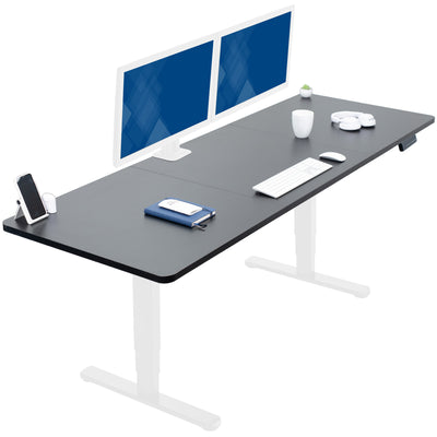 Extra large sturdy sit or stand active workstation with adjustable height using a memory control panel.