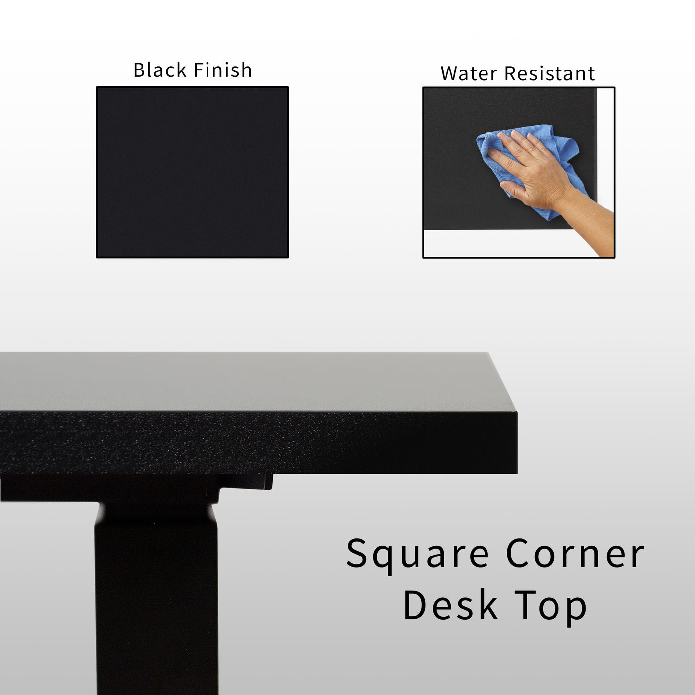 Large electric heavy-duty corner desk workstation with square corners.