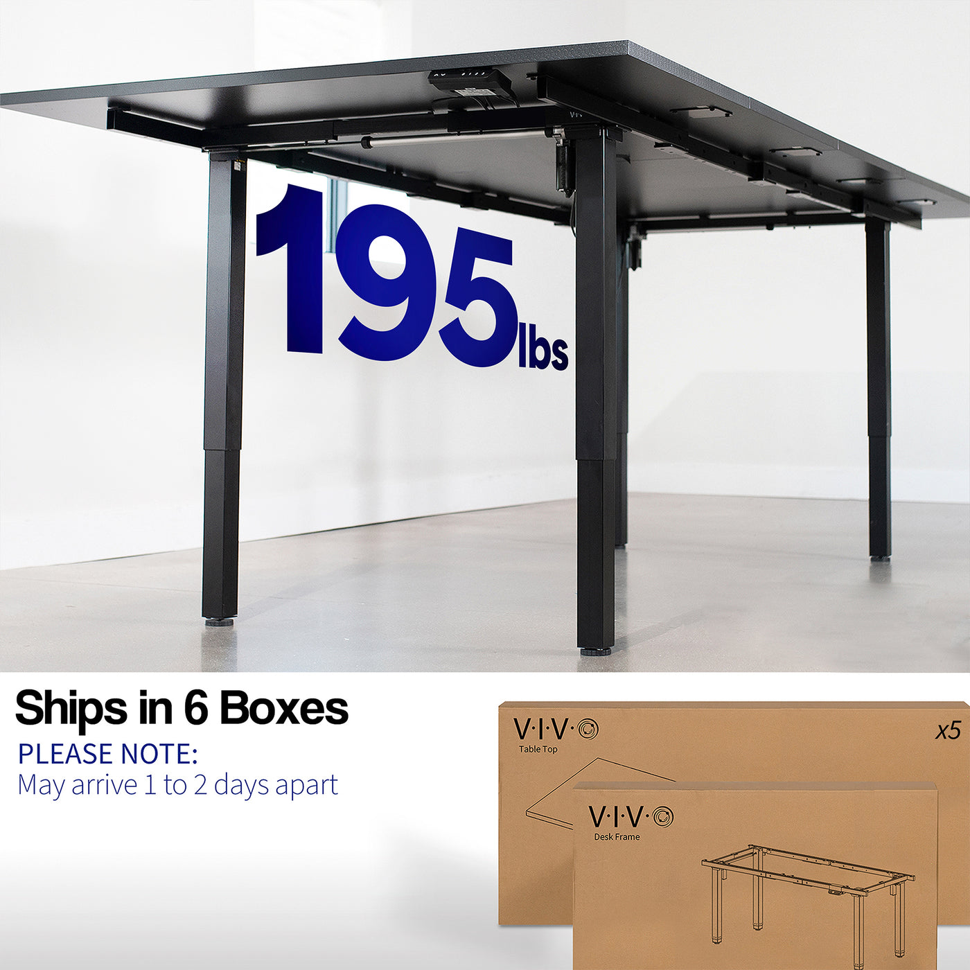 118" x 55" Dual Motor Electric 4-Leg Desk with Square Corner Top is an extra large height adjustable desk perfect for a conference room table or project workstation setup.
