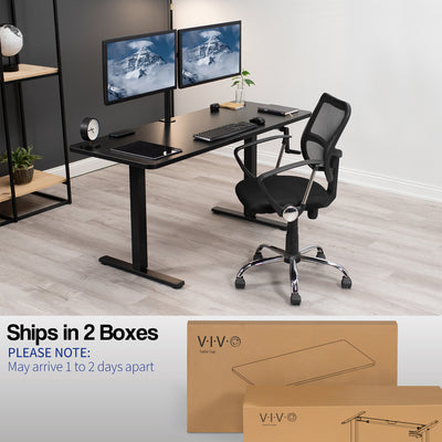 Please note that this desk ships in two boxes and may be delivered separately.