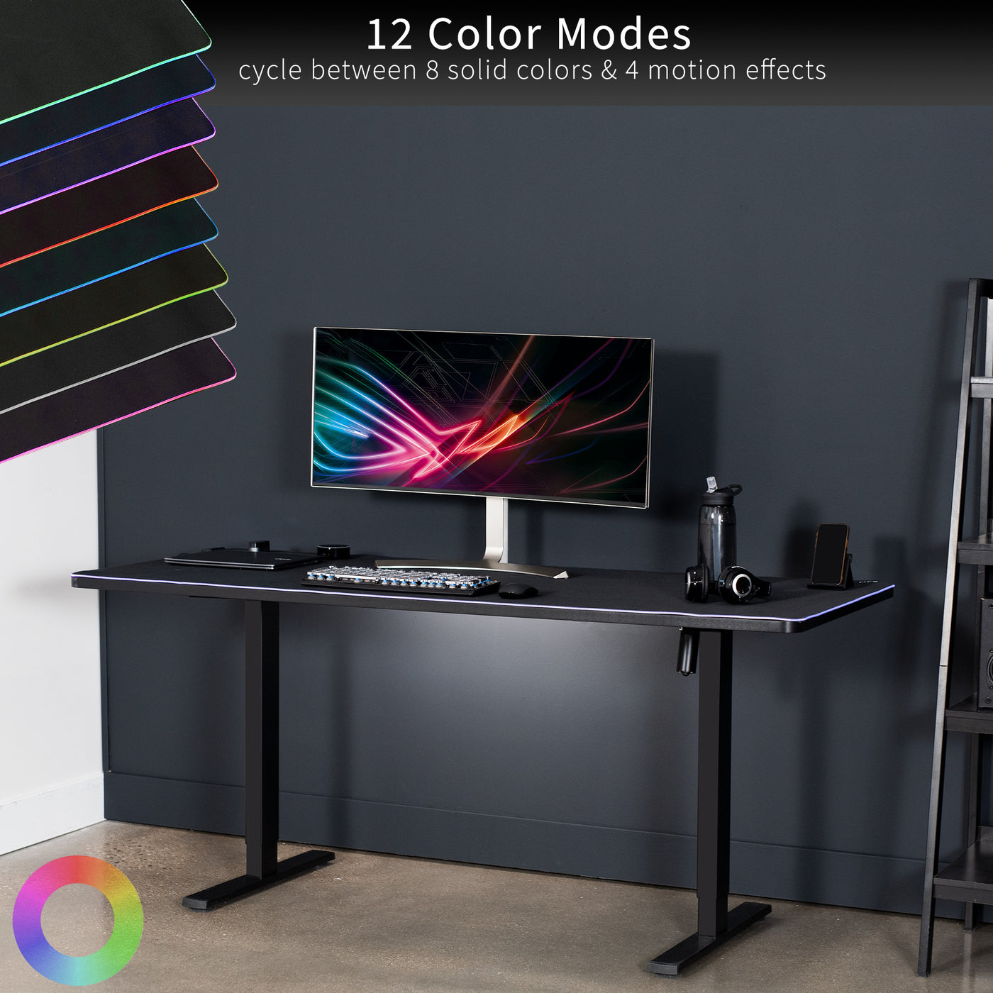 Extra Large 71 x 30 inch Full Size Desk Pad with RGB Lighting for Office Ambience and Immersive Gaming, Oversized Mouse Pad Table Top Cover, 12 Color Modes, Non-slip Base