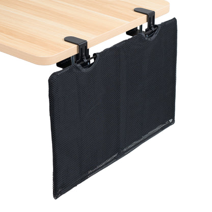 Durable clamp-on desk skirt for extra storage and cord management.