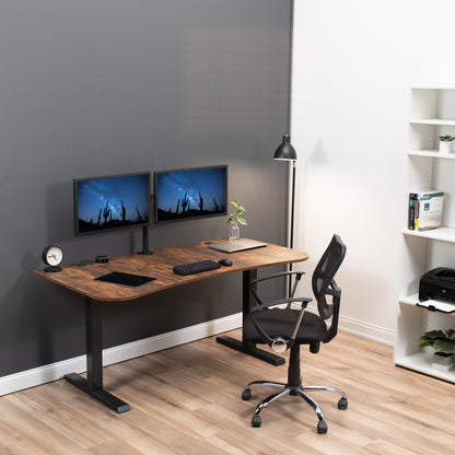 Sturdy rustic desktop tabletop for ergonomic workstation.