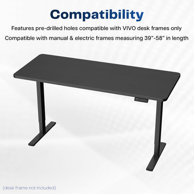 Sturdy desk tabletop for sit or stand electric or manual desk frames.