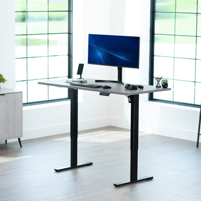 Sturdy desk tabletop for sit or stand electric or manual desk frames.