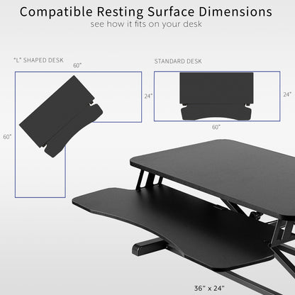 Sturdy height adjustable 2-tiered desk riser for ergonomic office workstation.