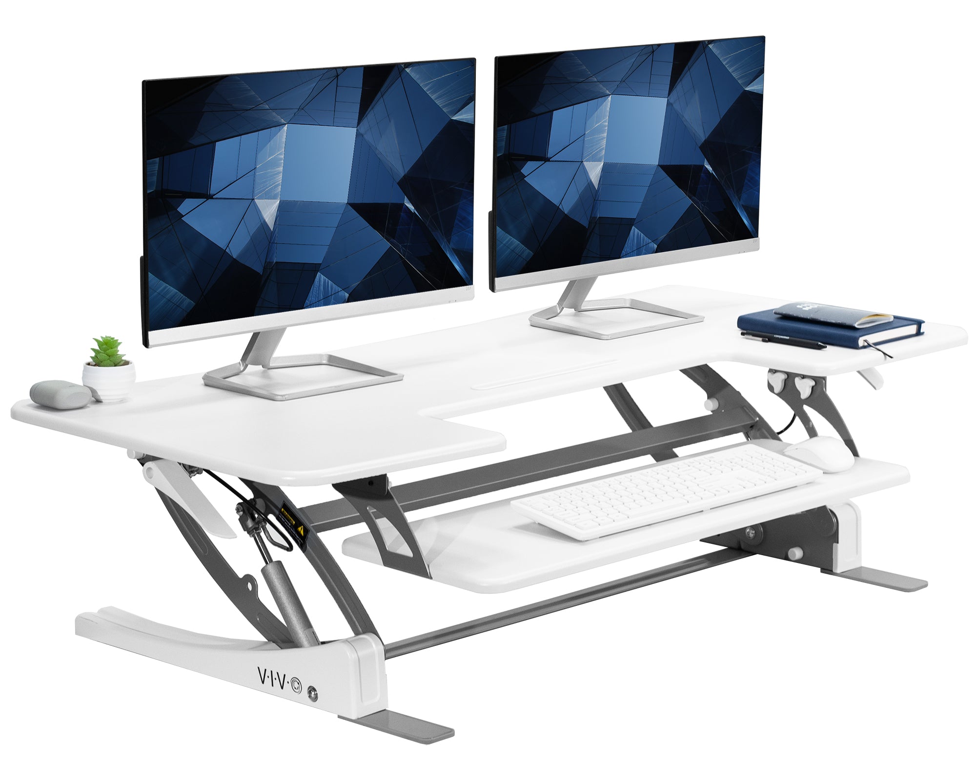 Modern workstation from VIVO with a sit-to-stand office desk setup.