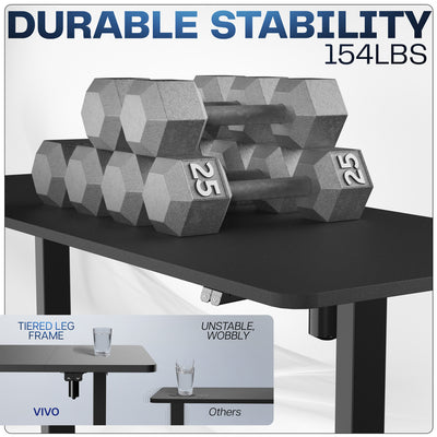 Tiered leg frame offers durable stability