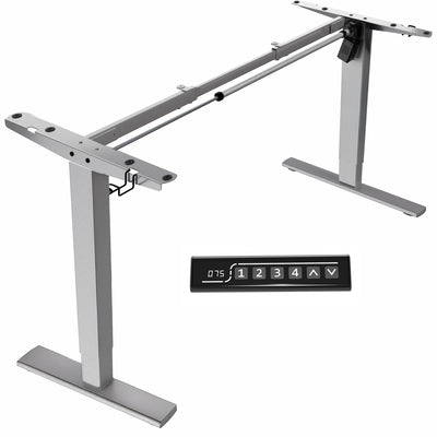 Sturdy ergonomic sit or stand desk frame for active workstation with adjustable height using smart control panel.