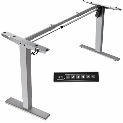 Sturdy ergonomic sit or stand desk frame for active workstation with adjustable height using smart control panel.