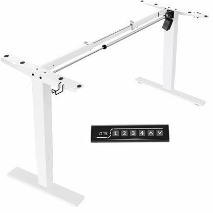 Sturdy ergonomic sit or stand desk frame for active workstation with adjustable height using smart control panel.