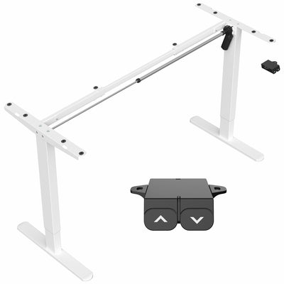 Sturdy ergonomic sit to stand desk frame for active workstation with adjustable height and 2 button controller