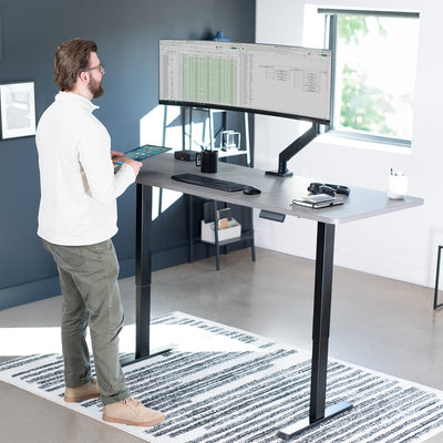 Electric standing dual motor desk frame from VIVO.