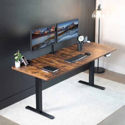 Customize your office space to your liking with a black low-profile desk frame with maximum strength and support.