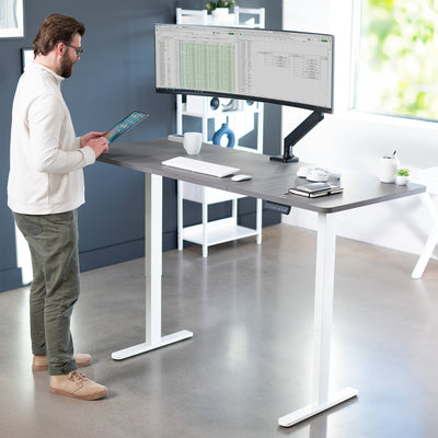 Electric standing dual motor desk frame from VIVO.
