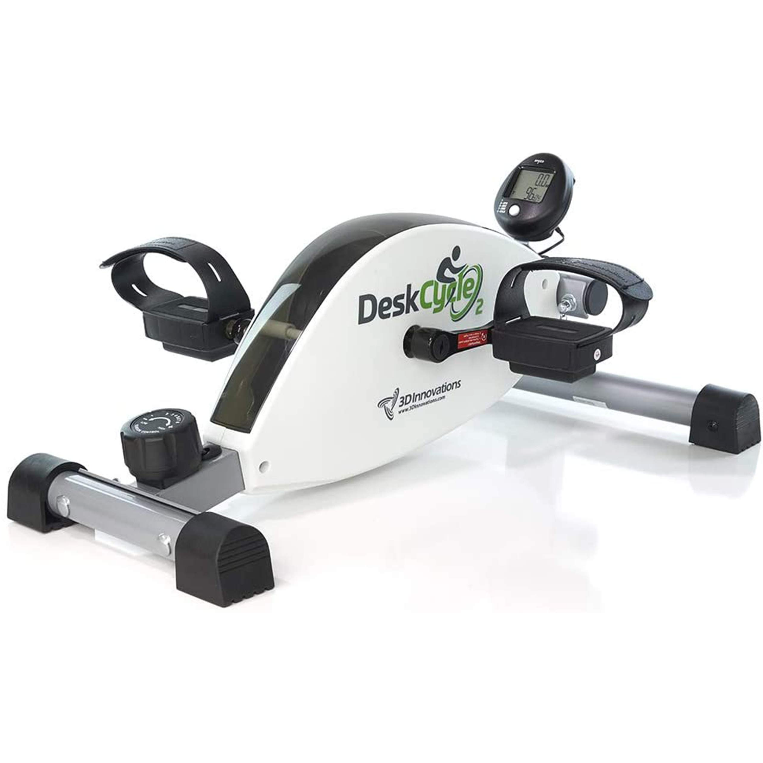 White Adjustable Under Desk Bike Pedal Exerciser