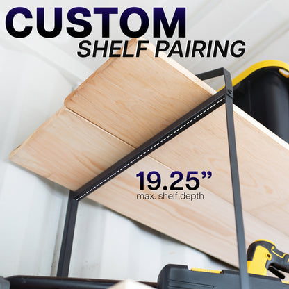 Life Finds by VIVO 3 Tier Shipping Container Shelving Brackets (x4) to create a custom shelf pairing solution.