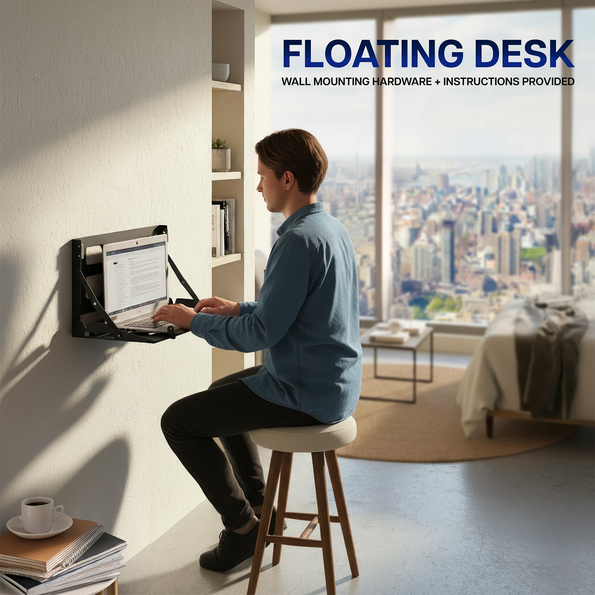 Wall Mounted / VESA Mounted Flip Down Laptop Holder