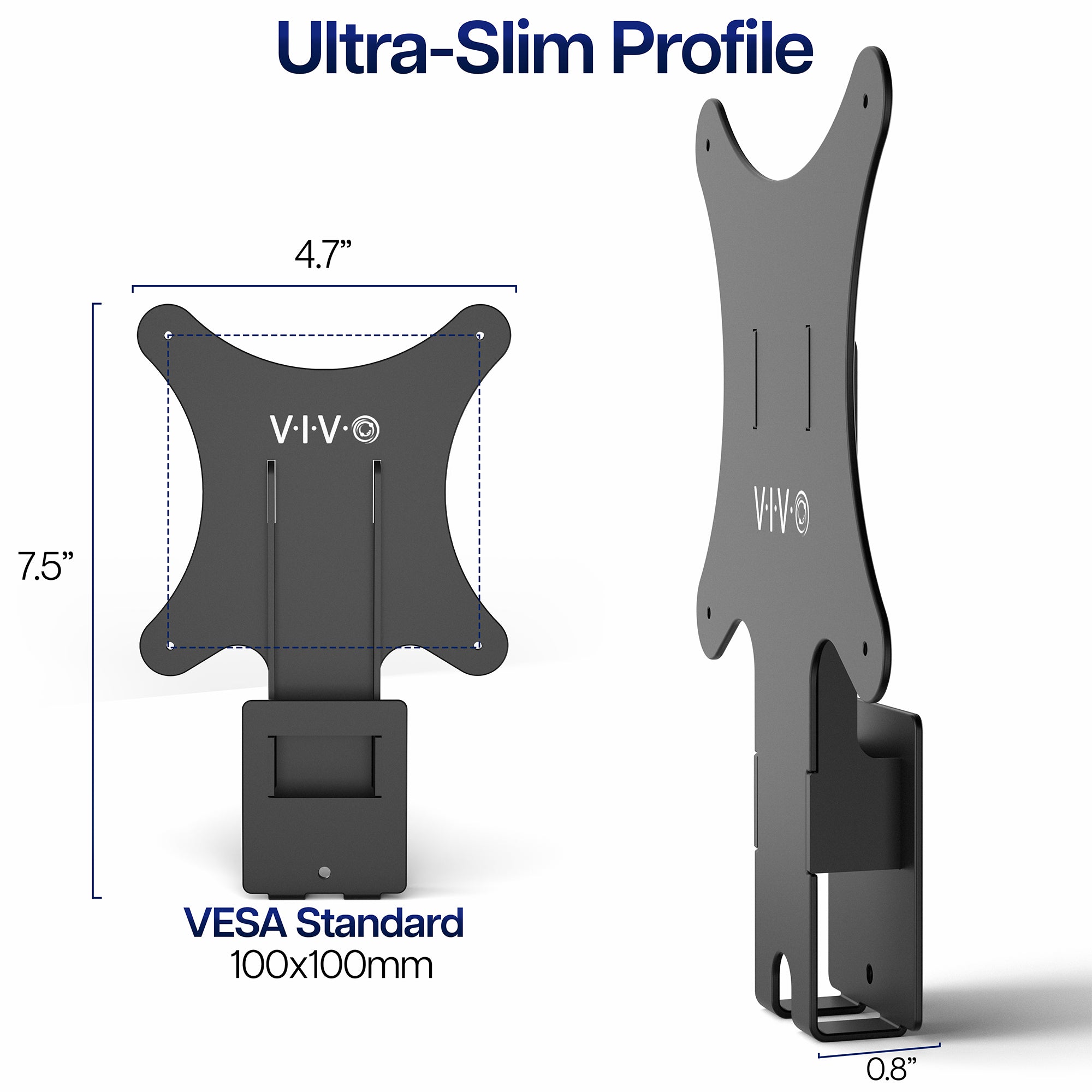 Diagram showing the dimensions of the VESA Adapter for Compatible HP Monitors