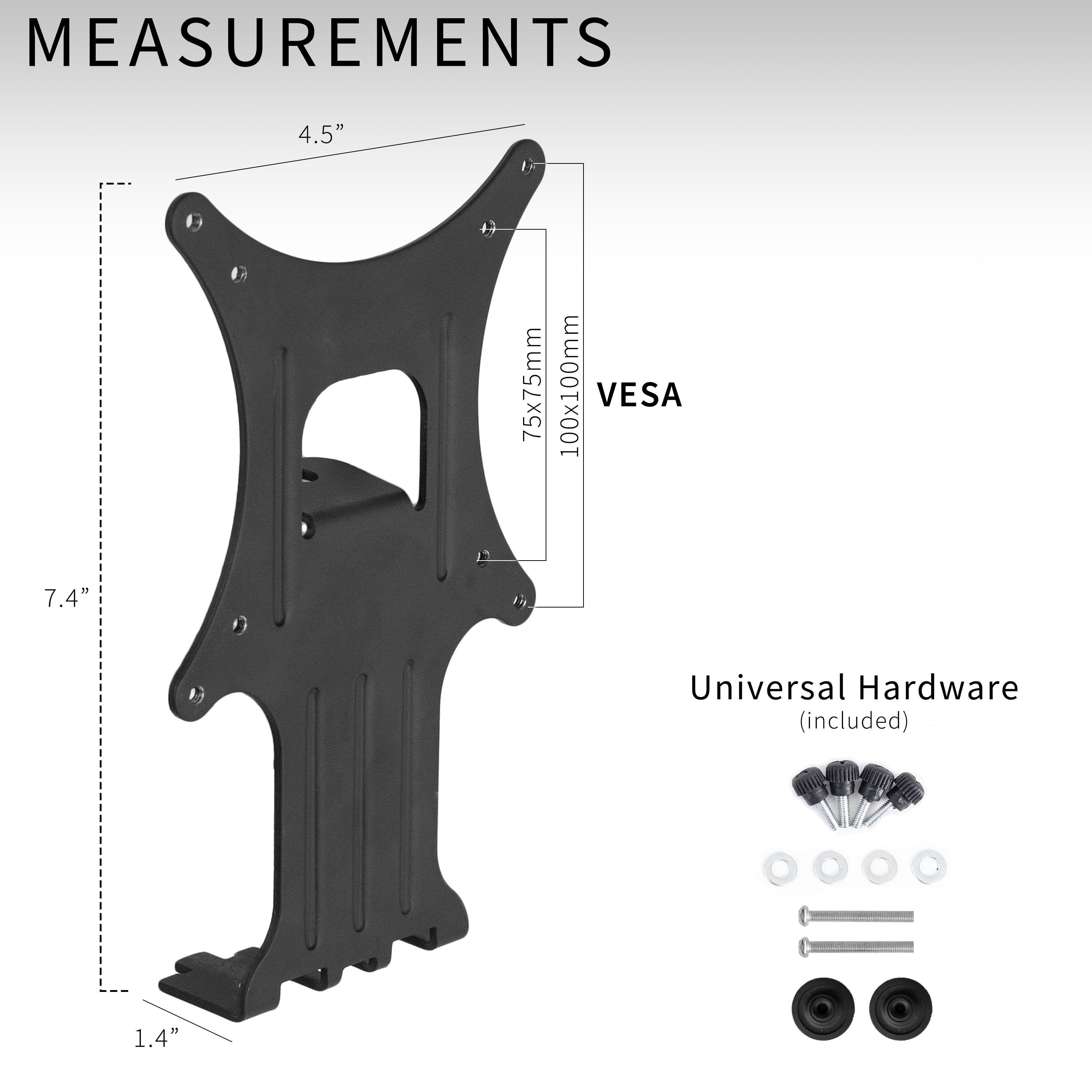 Quick attach VESA adapter for HP monitor mounting capabilities.