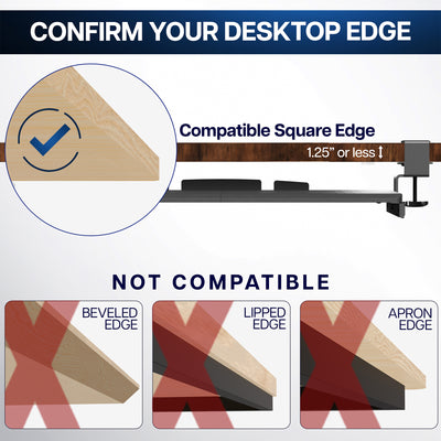 Under desk solid steel sliding keyboard tray.