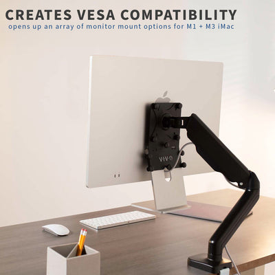 This added adapter kit creates VESA compatibility and an array of monitor mount options.