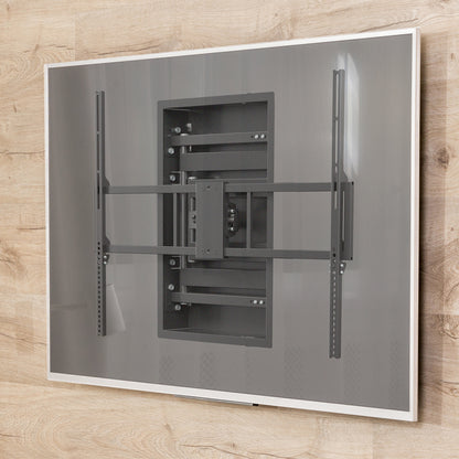 Recessed TV wall mount with extension arm.