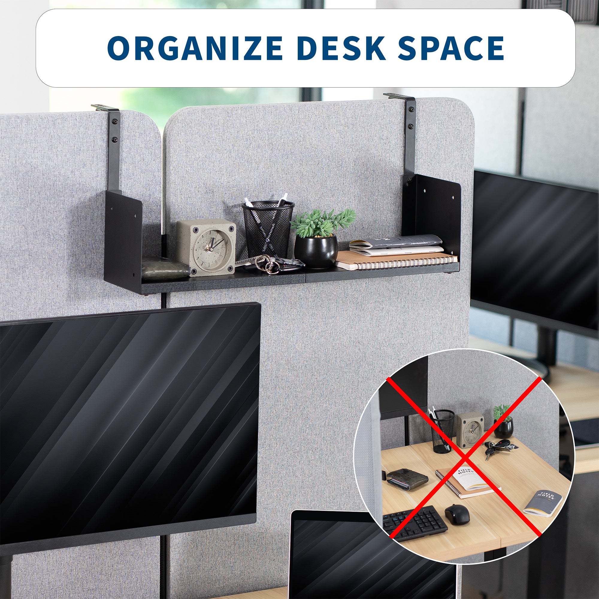 Single or dual tier hanging shelf for cubicles, offices, craft rooms, and more!