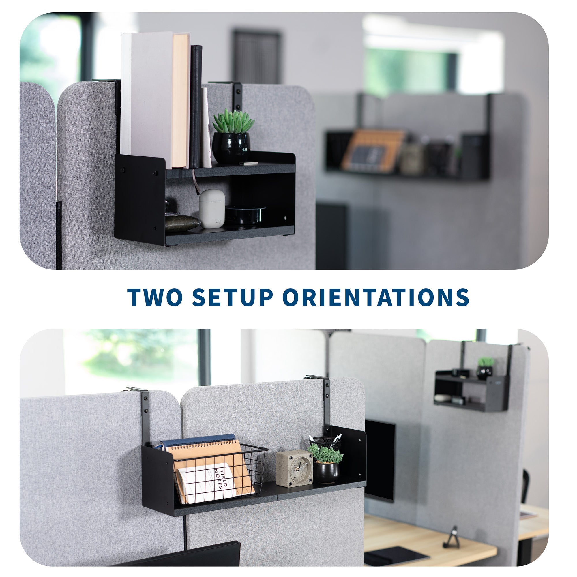 Single or dual tier hanging shelf for cubicles, offices, craft rooms, and more!